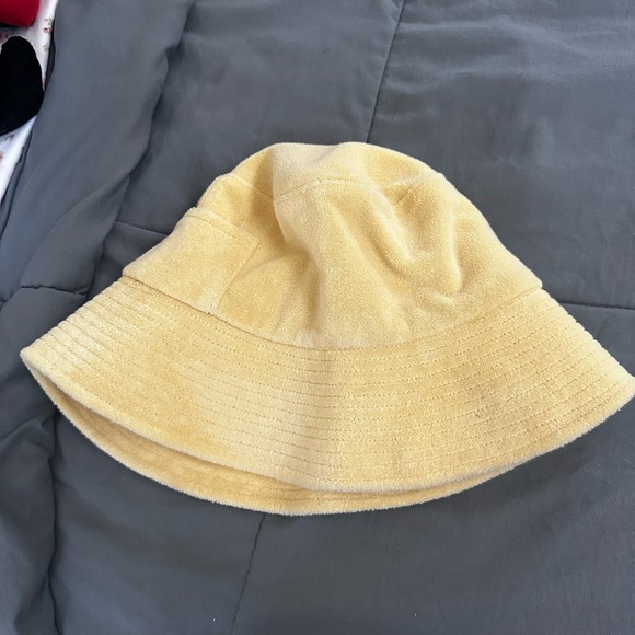 lack of color wave terry bucket hat in yellow - Picture 3 of 5